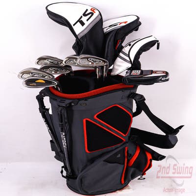 Complete Set of Men's Adams TaylorMade Ping Cleveland Odyssey Golf Clubs + Datrek Stand Bag - Right Hand Stiff Flex Steel Shafts