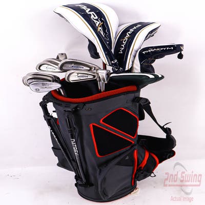 Complete Set of Men's Orlimar Callaway Ben Hogan Titleist Odyssey Golf Clubs + Datrek Stand Bag - Right Hand Regular Flex Steel Shafts