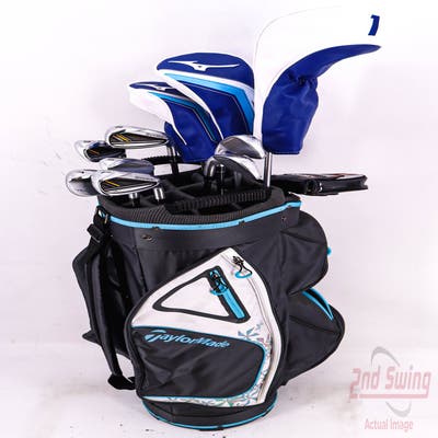 Complete Set of Women's Adams Callaway TaylorMade Odyssey Golf Clubs + TaylorMade Cart Bag - Right Hand Ladies Flex Graphite Shafts