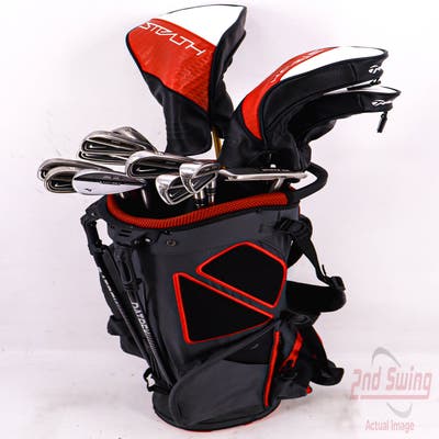 Complete Set of Men's Ping TaylorMade Adams Nike Mizuno Odyssey Golf Clubs + Datrek Stand Bag - Right Hand Stiff Flex Steel Shafts