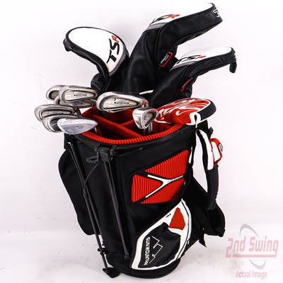 Complete Set of Men's TaylorMade Tour Edge Cobra Callaway Cleveland Odyssey Golf Clubs + Sun Mountain Stand Bag - Right Hand Stiff Flex Graphite Shafts