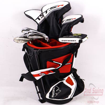 Complete Set of Men's TaylorMade Callaway Titleist Odyssey Golf Clubs + Sun Mountain Stand Bag - Right Hand Regular Flex Steel Shafts