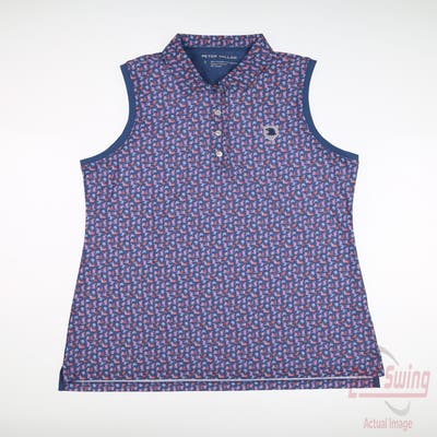 New W/ Logo Womens Peter Millar Sleeveless Polo Large L Multi MSRP $99