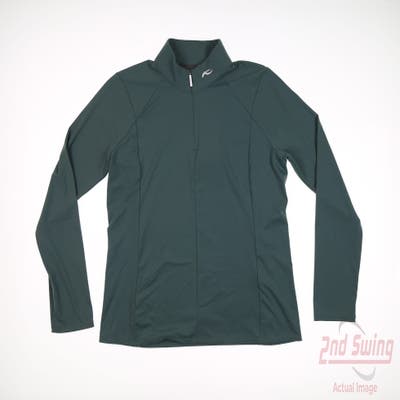 New Womens KJUS 1/4 Zip Pullover Large L Green MSRP $249