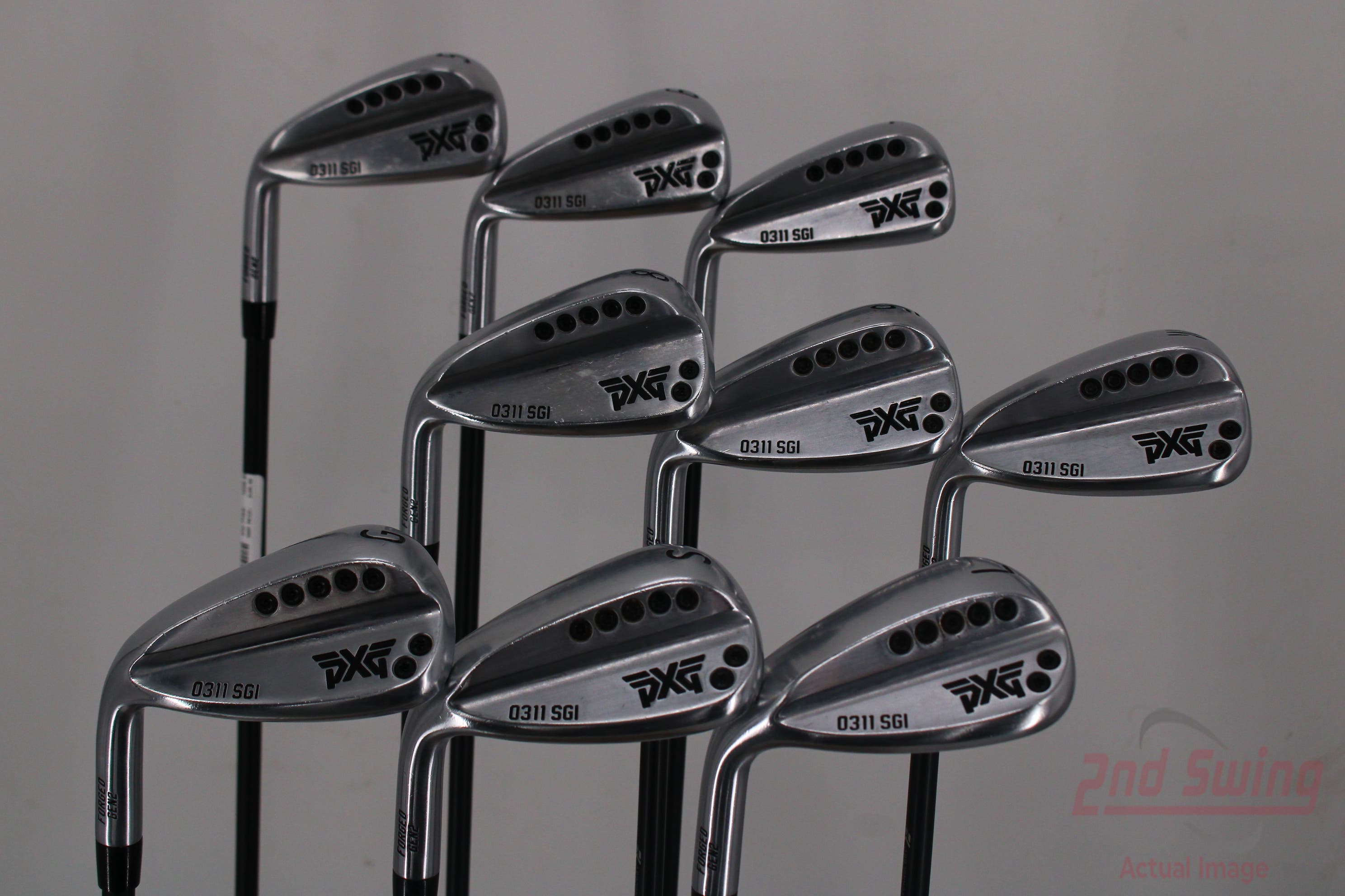 PXG 0311 SGI GEN2 Chrome Iron Set 5-LW Mitsubishi MMT 60 Graphite Senior  Left Handed 38.25in