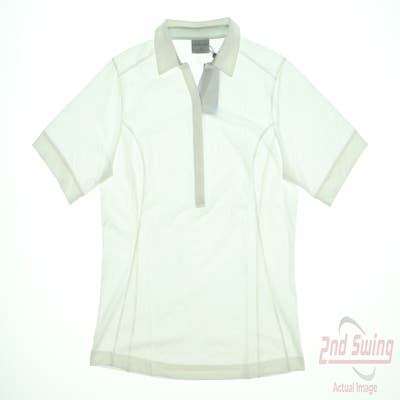 New Womens Galvin Green Polo Medium M White MSRP $80