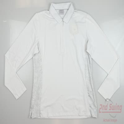 New Womens Dunning Golf 1/4 Zip Pullover Small S White MSRP $98