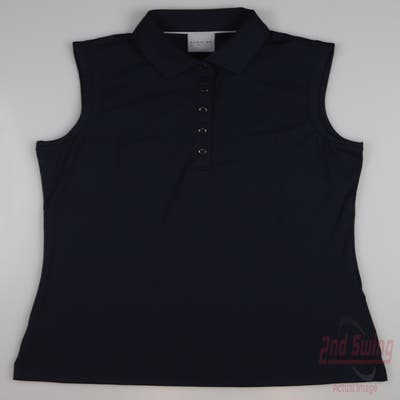 New Womens Dunning Golf Sleeveless Polo X-Small XS Navy Blue MSRP $89