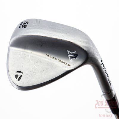 TaylorMade Milled Grind 3 Raw Chrome Wedge Lob LW 58° 11 Deg Bounce Dynamic Gold Tour Issue S200 Steel Wedge Flex Right Handed 35.0in