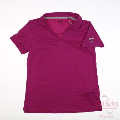 New W/ Logo Womens Puma Cloudspun Coast Polo Small S Pink MSRP $55