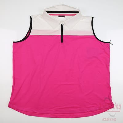 New Womens Belyn Key Panther Sleeveless Polo XX-Large XXL Pink MSRP $108