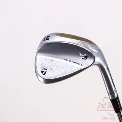 TaylorMade Milled Grind 3 Raw Chrome Wedge Lob LW 60° 8 Deg Bounce Dynamic Gold Tour Issue S400 Steel Stiff Right Handed 34.75in