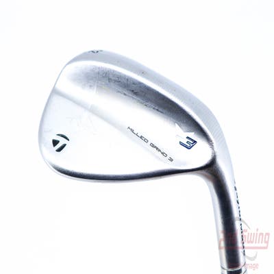 TaylorMade Milled Grind 3 Raw Chrome Wedge Gap GW 52° 9 Deg Bounce Stock Steel Shaft Steel Wedge Flex Right Handed 35.25in