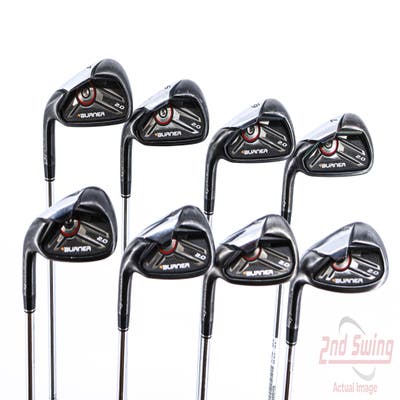 TaylorMade Burner 2.0 Iron Set 4-PW SW True Temper Dynamic Gold Steel Regular Left Handed 38.5in