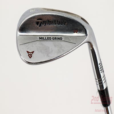 TaylorMade Milled Grind Satin Chrome Wedge Lob LW 58° 11 Deg Bounce SB True Temper Dynamic Gold Steel Stiff Right Handed 35.75in