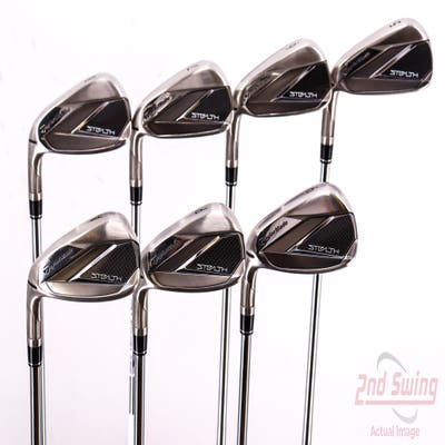 Mint TaylorMade Stealth Iron Set 5-PW AW FST KBS MAX 85 Steel Stiff Left Handed 38.5in