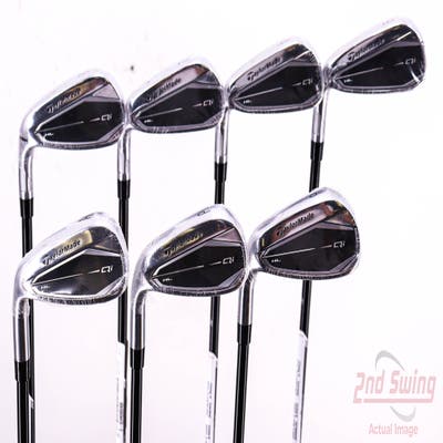 Mint TaylorMade Qi HL Iron Set 5-PW AW Mitsubishi MMT 75 Graphite Stiff Left Handed 38.5in