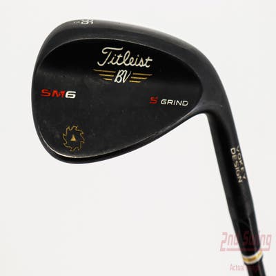 Titleist Vokey SM6 Jet Black Wedge Sand SW 56° 10 Deg Bounce S Grind Stock Steel Shaft Steel Wedge Flex Right Handed 35.5in