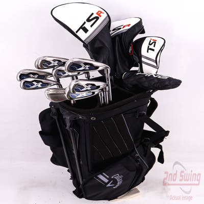 Complete Set of Men's Adams TaylorMade Callaway Golf Clubs + Callaway Stand Bag - Right Hand Regular Flex Steel Shafts