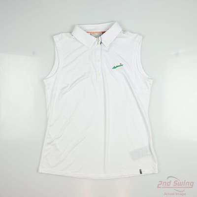 New W/ Logo Womens KJUS Sleeveless Polo X-Large XL White MSRP $105