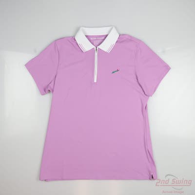 New W/ Logo Womens Peter Millar Polo Large L Purple MSRP $109