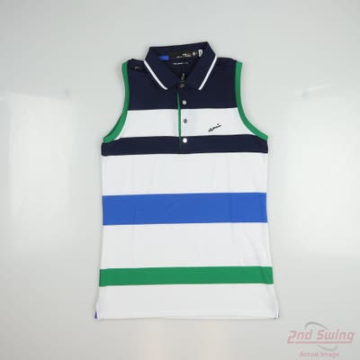 New W/ Logo Womens Ralph Lauren Sleeveless Polo Small S Multi MSRP $117