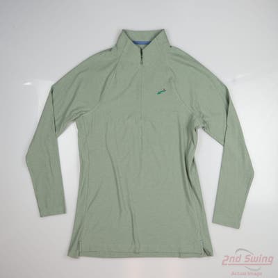 New W/ Logo Womens Peter Millar 1/4 Zip Pullover Large L Green MSRP $140