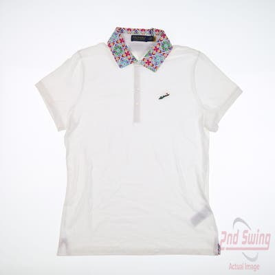 New W/ Logo Womens Ralph Lauren Polo Large L White MSRP $110