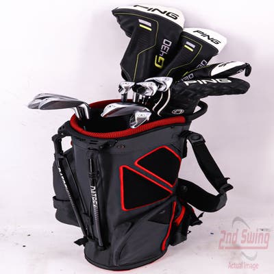 Complete Set of Men's Ping G430 Golf Clubs w/Anser Putter + Datrek Stand Bag - Left Hand Stiff Flex Steel Shafts