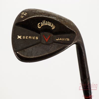 Callaway X Series Jaws Black Wedge Gap GW 52° 12 Deg Bounce Stock Steel Shaft Steel Wedge Flex Right Handed 35.5in