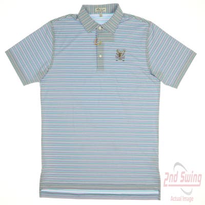 New W/ Logo Mens Peter Millar Polo Medium M Multi MSRP $100