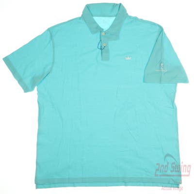 New W/ Logo Mens Peter Millar Polo XX-Large XXL Cool Blue MSRP $78