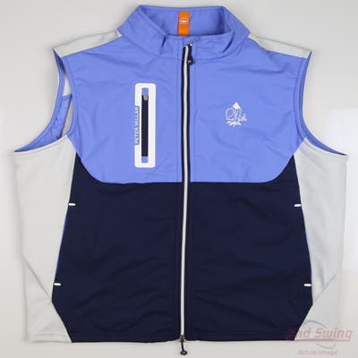 New W/ Logo Womens Peter Millar Golf Vest Small S Blue MSRP $178