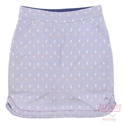 New Womens Peter Millar Golf Skort X-Small XS Blue/White MSRP $110