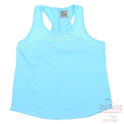 New Womens Lucky In Love Golf Tank Top Medium M Blue MSRP $64