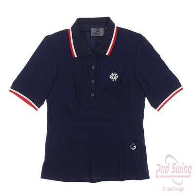 New W/ Logo Womens Foray Golf America Polo Small S Navy Blue MSRP $120