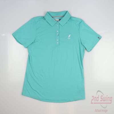 New W/ Logo Womens KJUS Eve Polo X-Large XL Green MSRP $99