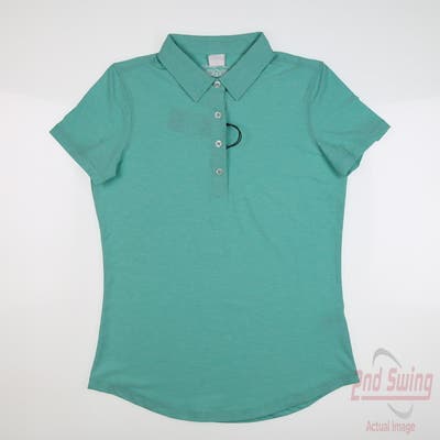 New Womens Straight Down Polo Small S Green MSRP $70