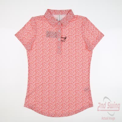 New Womens Straight Down Polo X-Small XS Orange MSRP $70