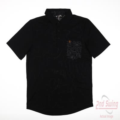 New Mens Travis Mathew Polo Small S Black MSRP $100