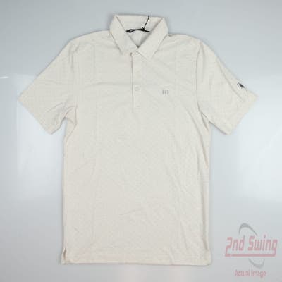 New W/ Logo Mens Travis Mathew Turned Around Polo Small S Tan MSRP $90