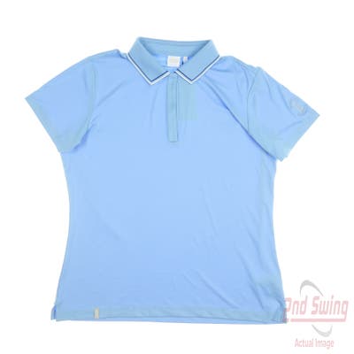 New W/ Logo Womens Ping Golf Polo Large L (Size: 12) Blue MSRP $70