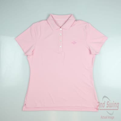 New W/ Logo Womens Peter Millar Polo Medium M Pink MSRP $100