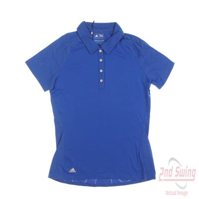 New W/ Logo Womens Adidas Golf Polo X-Small XS Blue MSRP $65