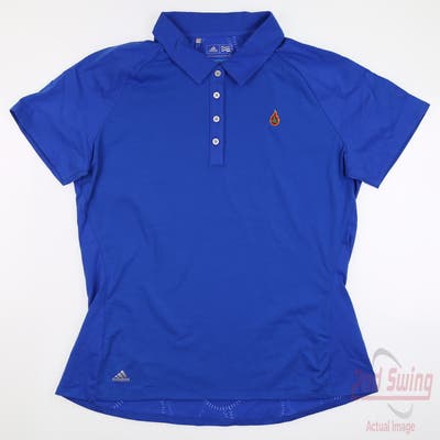 New W/ Logo Womens Adidas Golf Polo Medium M Blue MSRP $60