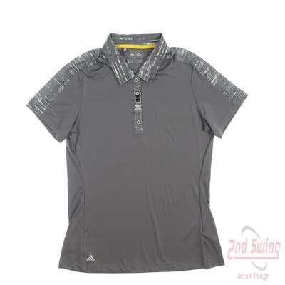 New Womens Adidas Golf Polo Medium M Gray MSRP $65