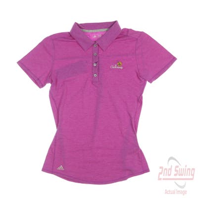 New W/ Logo Womens Adidas Golf Polo X-Small XS Pink MSRP $65