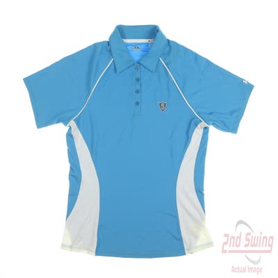 New W/ Logo Womens Under Armour Golf Polo Medium M Blue MSRP $60