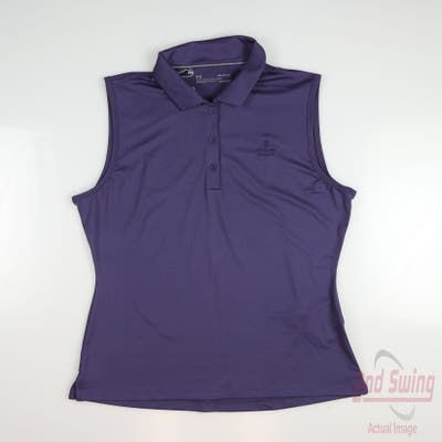 New W/ Logo Womens Under Armour Golf Sleeveless Polo Medium M Purple MSRP $50