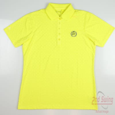 New W/ Logo Womens Antigua Golf Polo Medium M Yellow MSRP $45